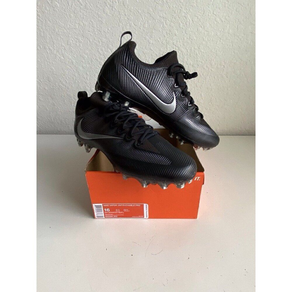 Men’s Sz 16 Nike Vapor‎ Untouchable Pro Football Cleats Black Silver 833385-002